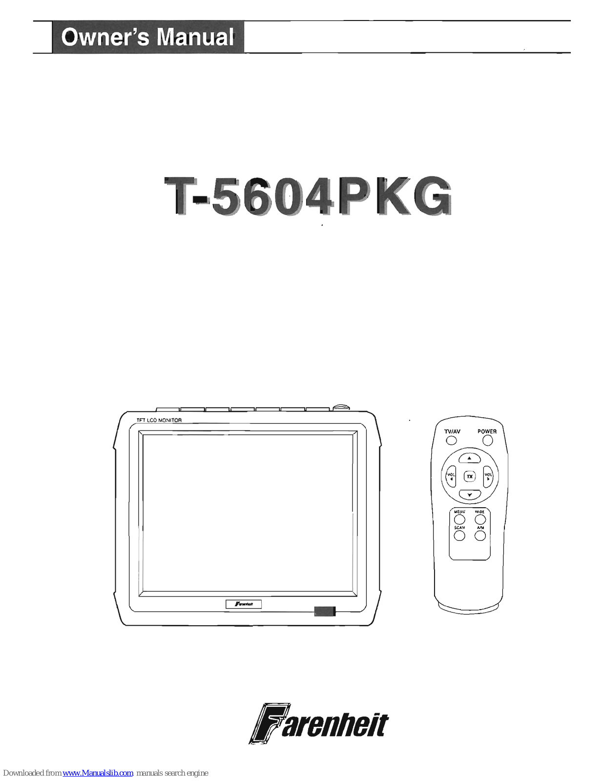 Farenheit T-5604PKG Owner's Manual