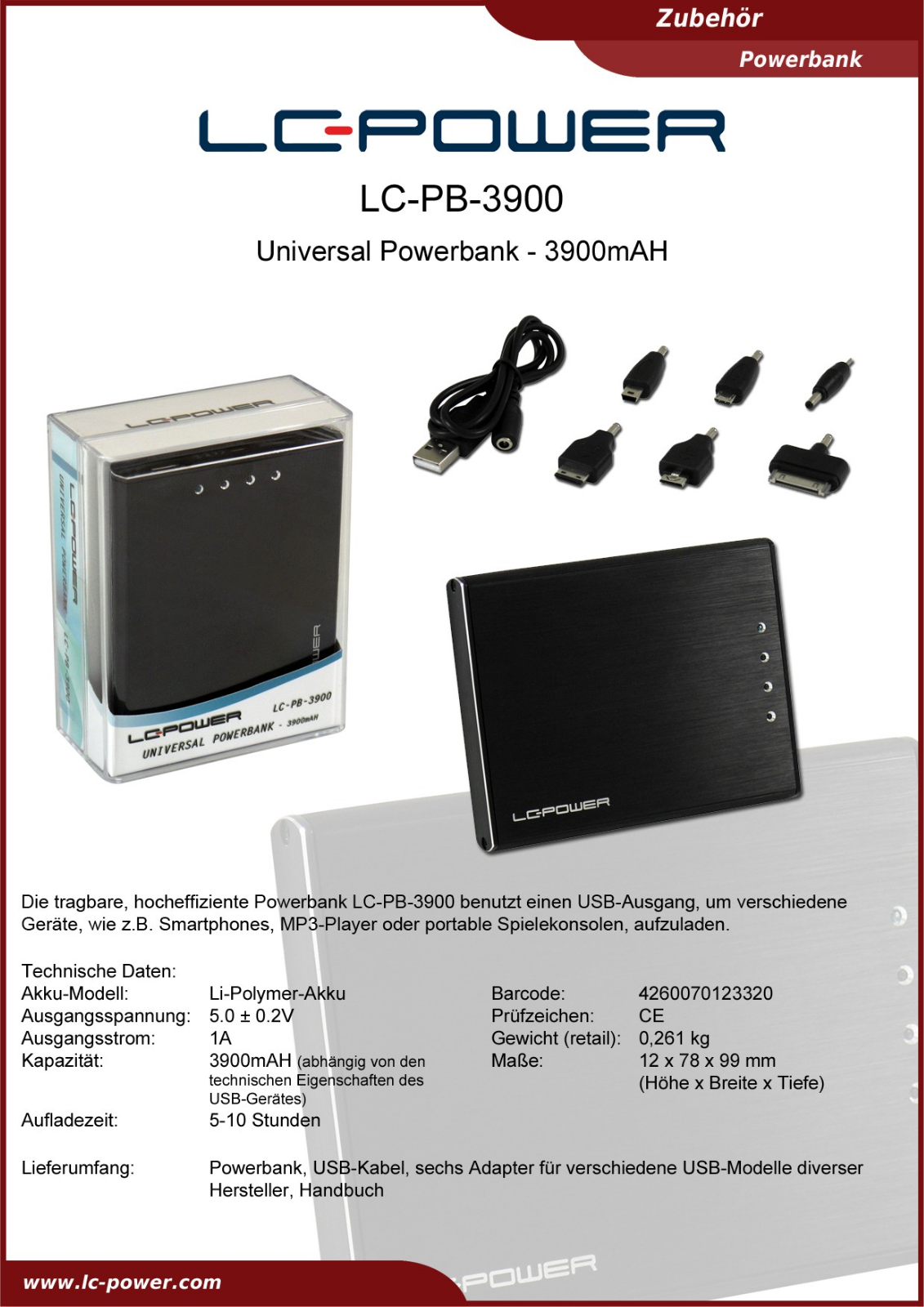 LC-Power LC-PB-3900 User Manual