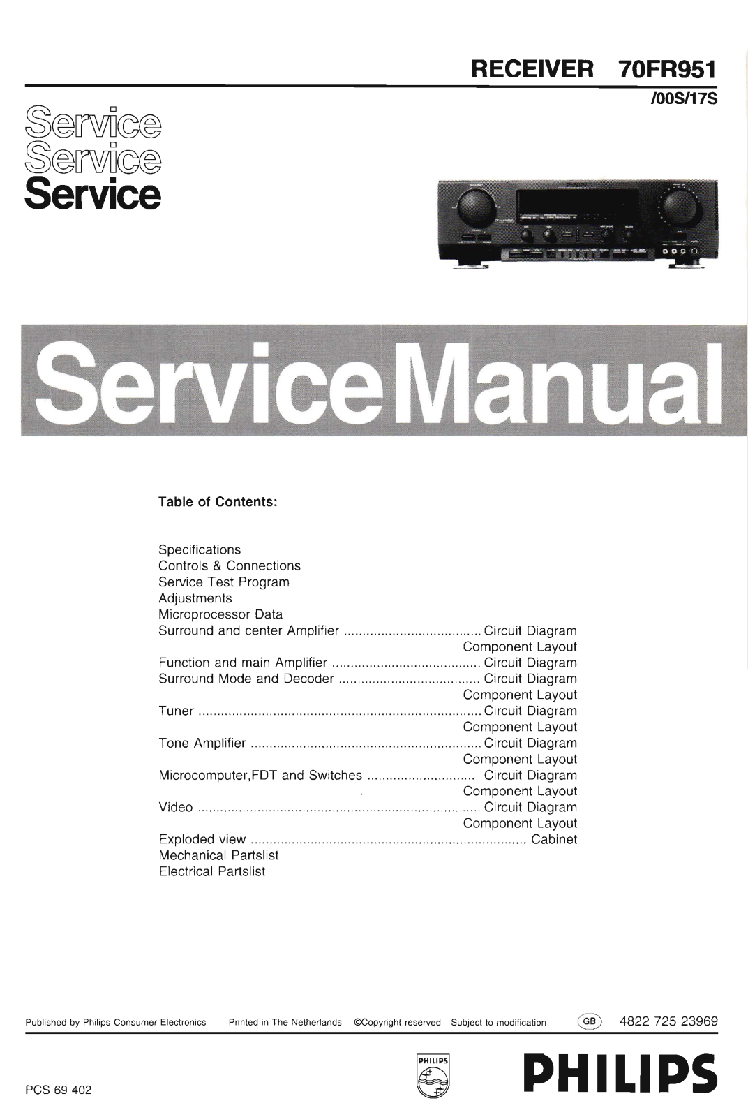 Philips 70-FR-951 Service Manual