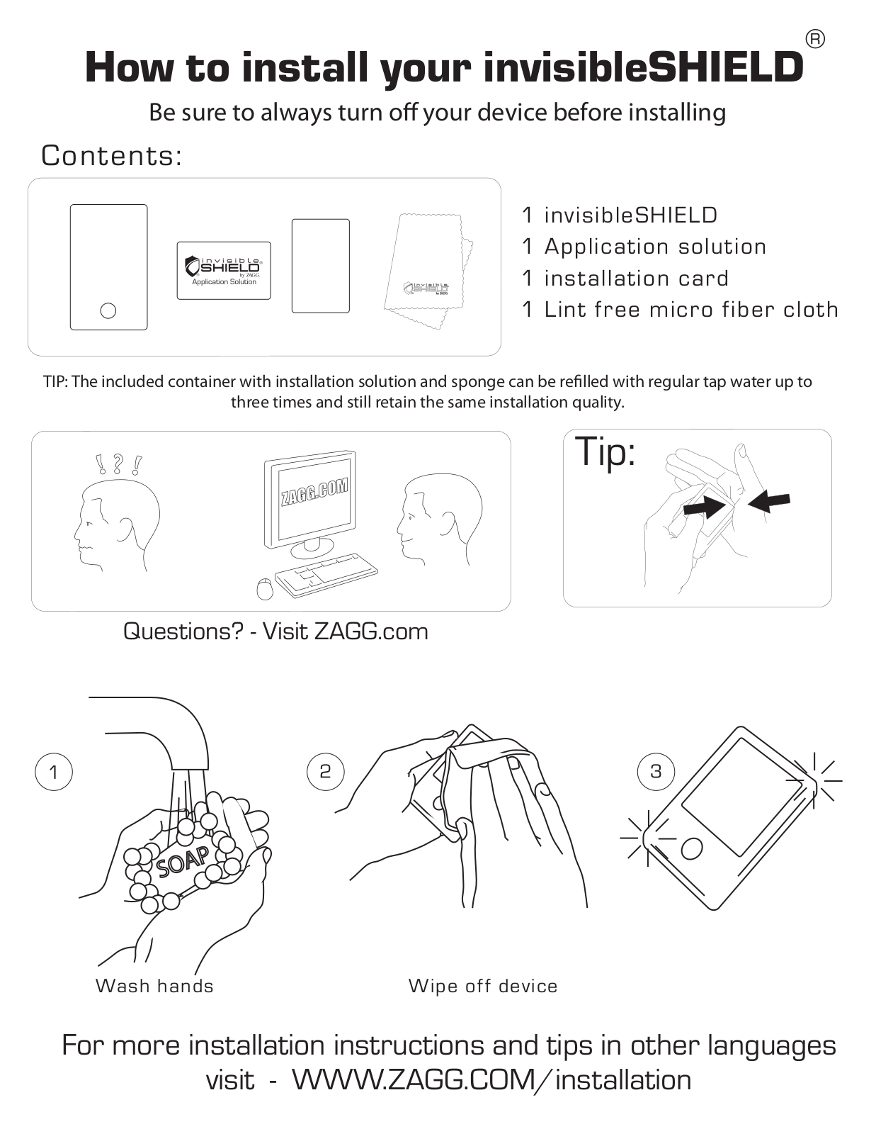 ZAGG invisibleSHIELD Wet User Manual