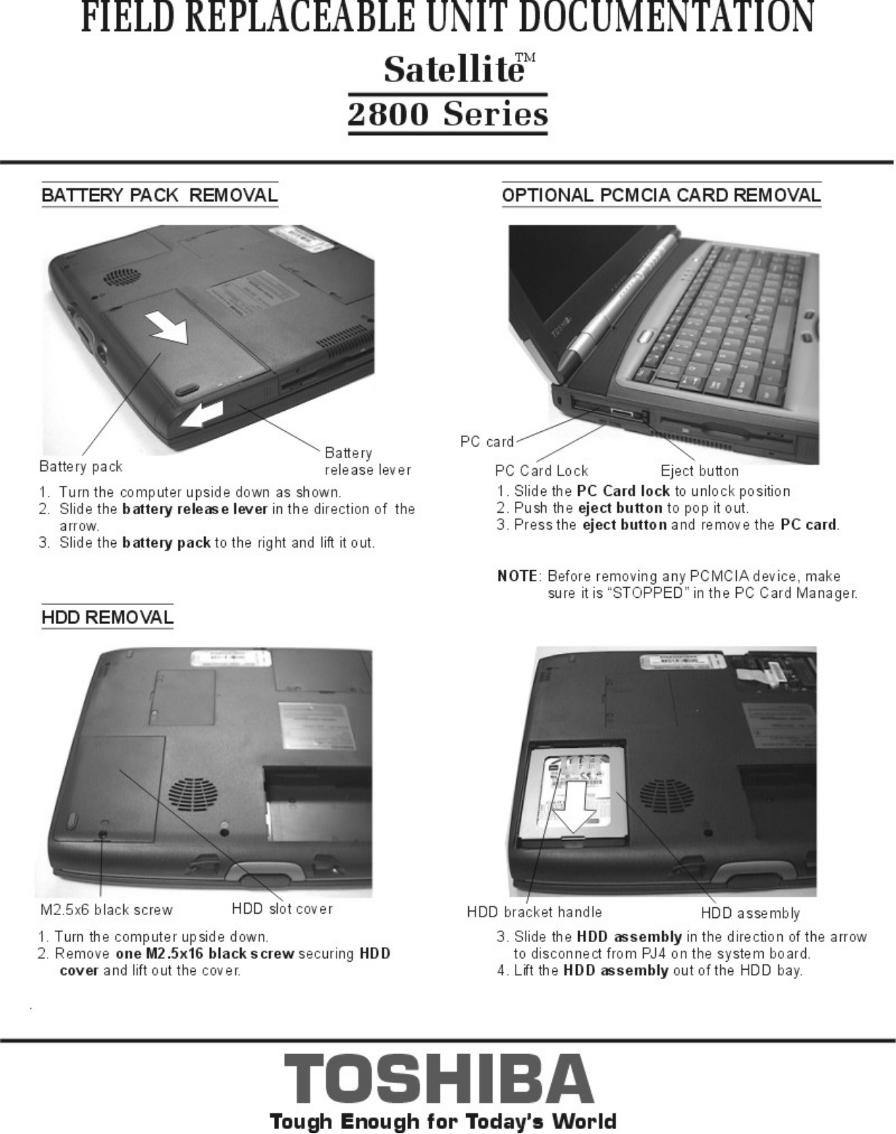 Toshiba satellite 2800 Service Manual