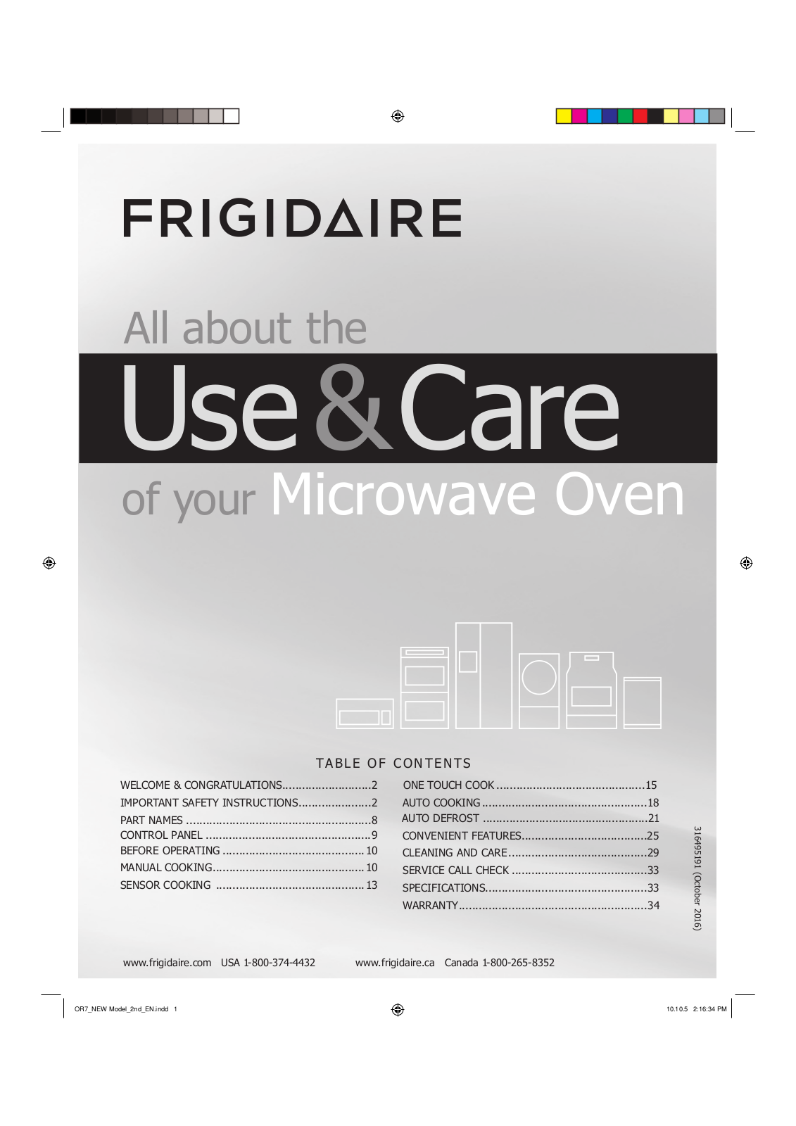 Frigidaire FGMV176NTD Owners Manual