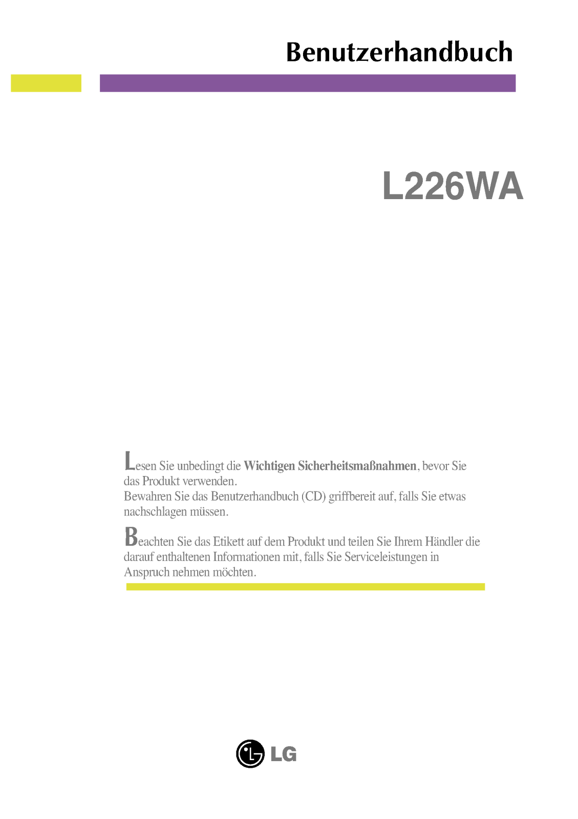 Lg L226WA User Manual