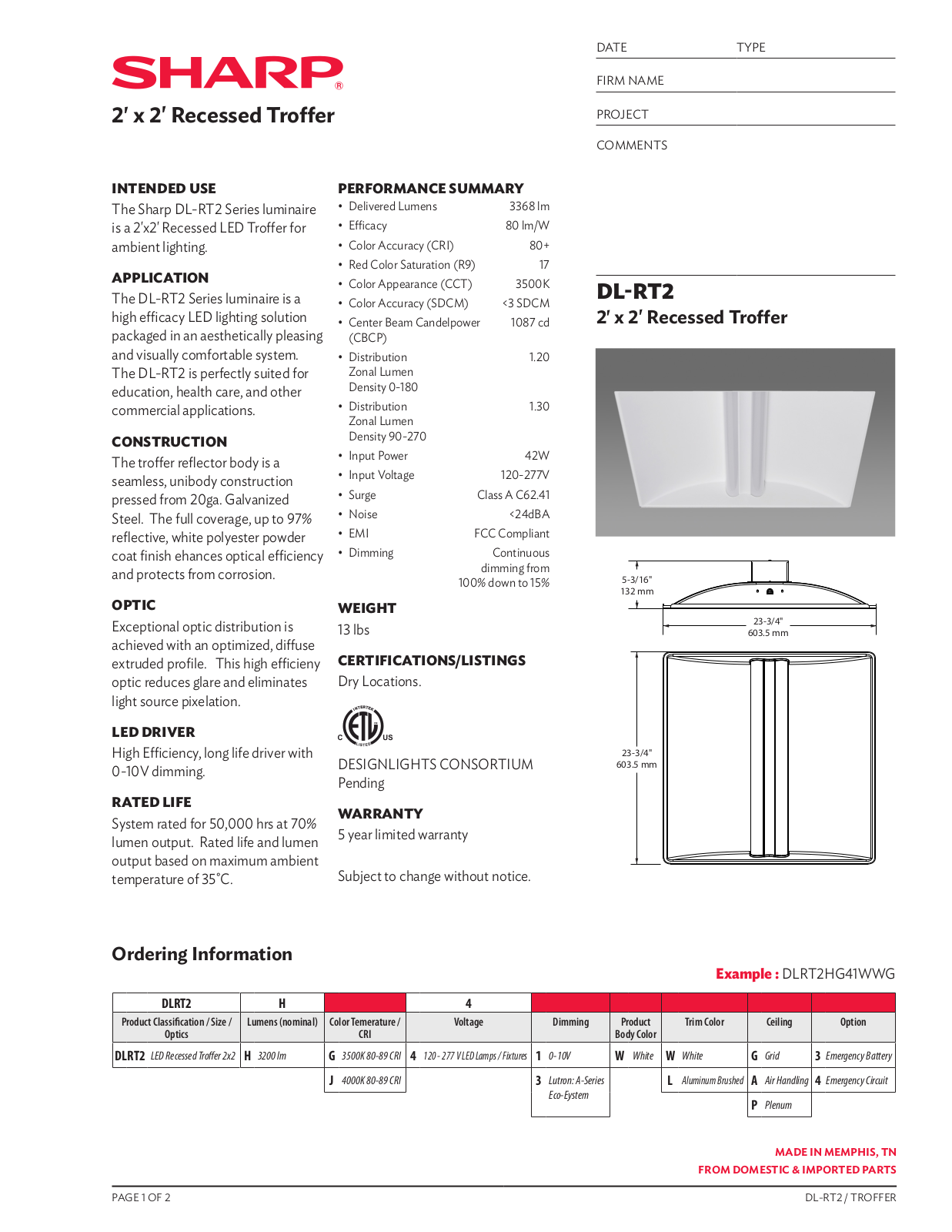 Sharp DL-RT2 User Manual