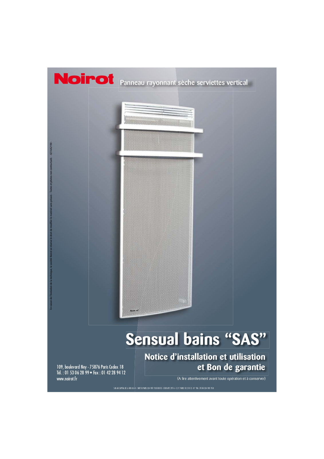 NOIROT SENSUAL BAINS SAS User Manual