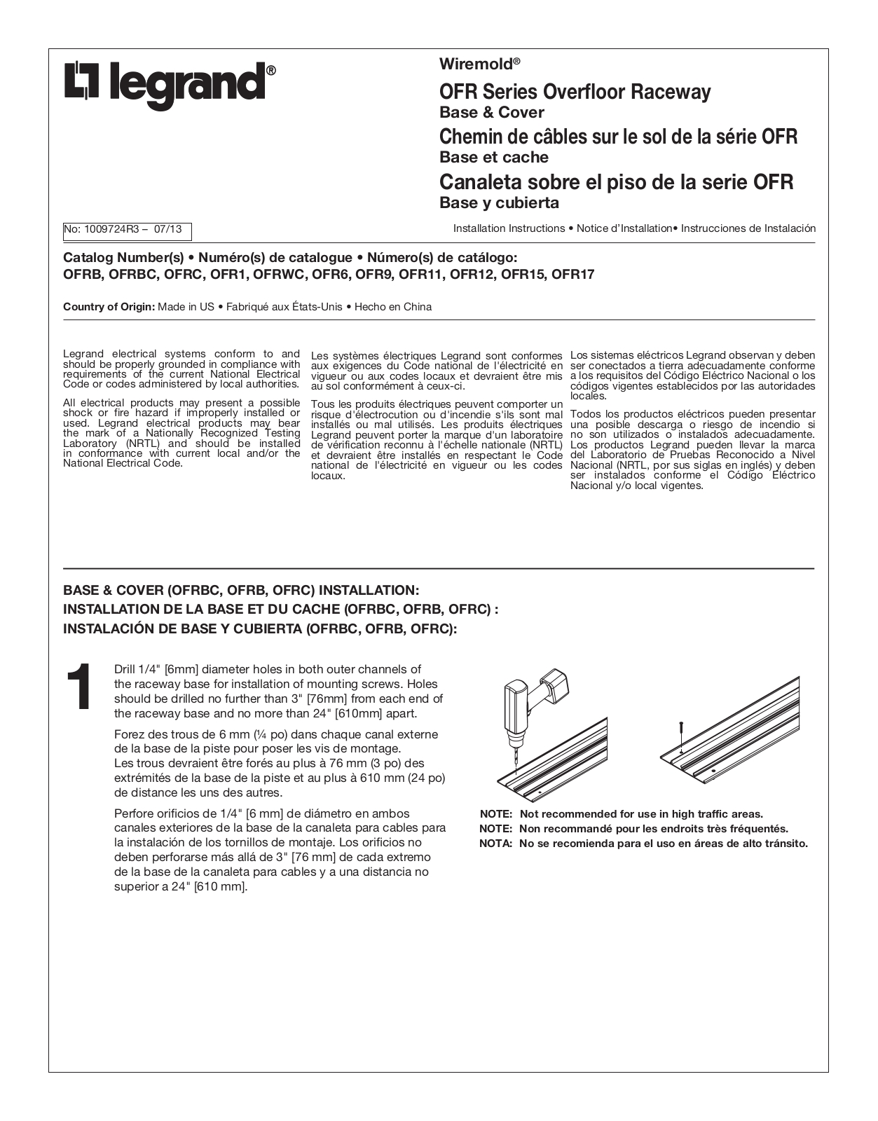 Legrand OFR User Manual