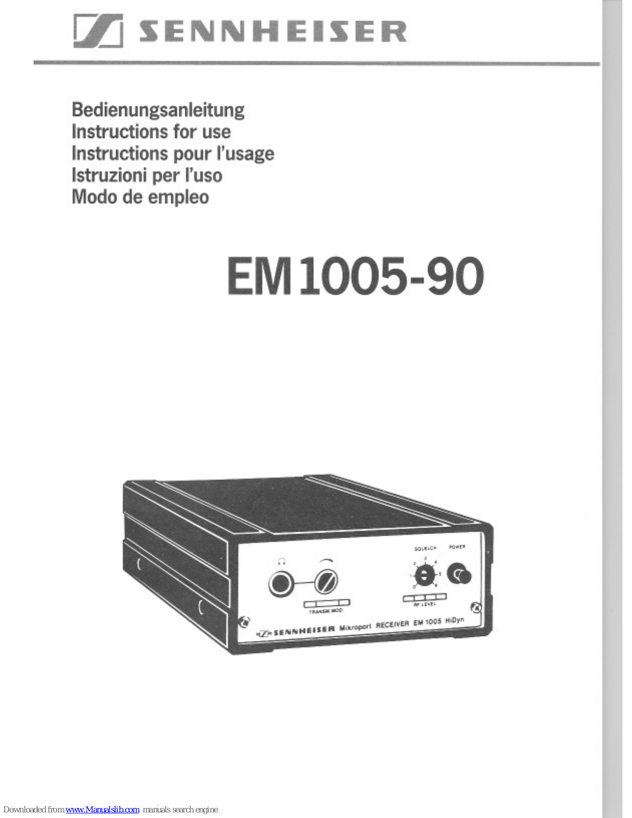 Sennheiser EM 1005-90,EM 1005-90 User Manual