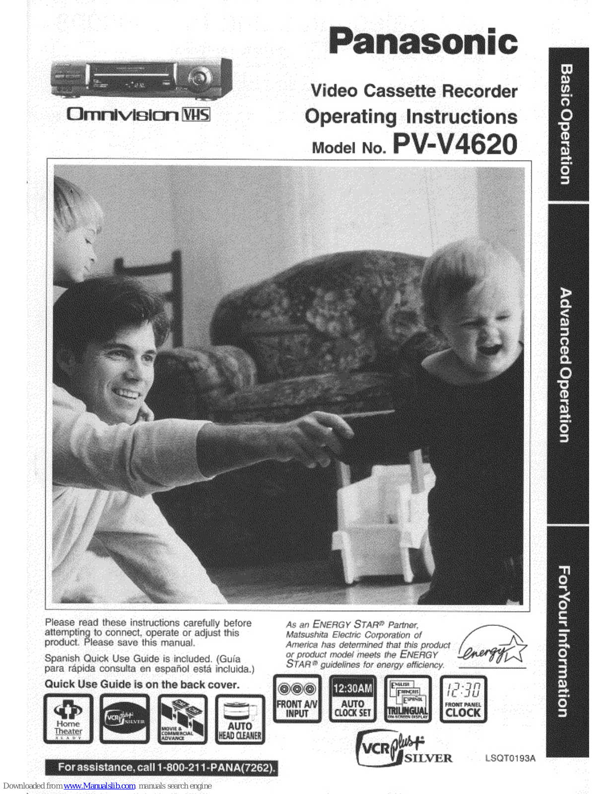 Panasonic Omnivision PV-V4620 Operating Manual