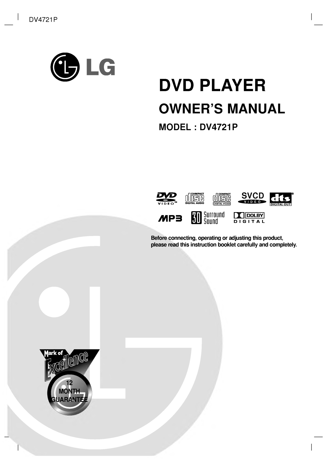 LG DV4721P User Manual