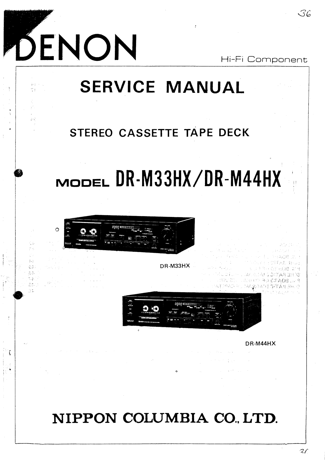 Denon DR-M33HX, DR-M44HX Service Manual