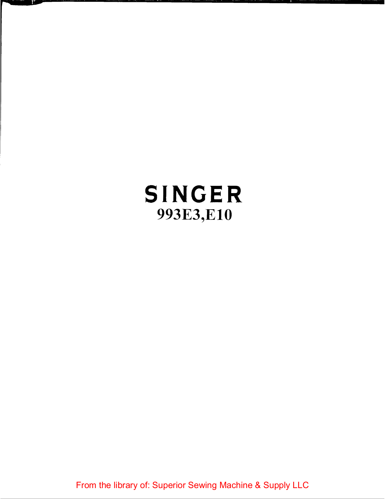 Singer 99E3, 99E10 User Manual - ManualMachine.com