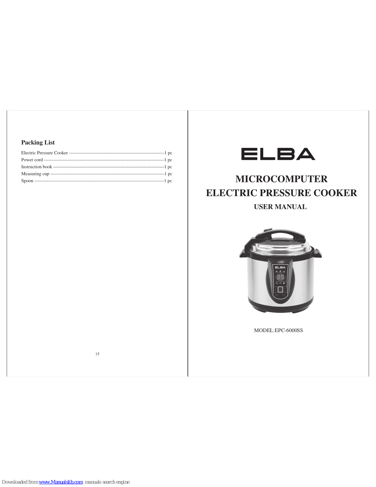 Elba EPC-6000SS User Manual - ManualMachine.com