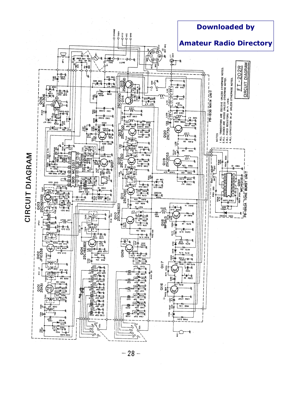 Yaesu FT202R Schematic