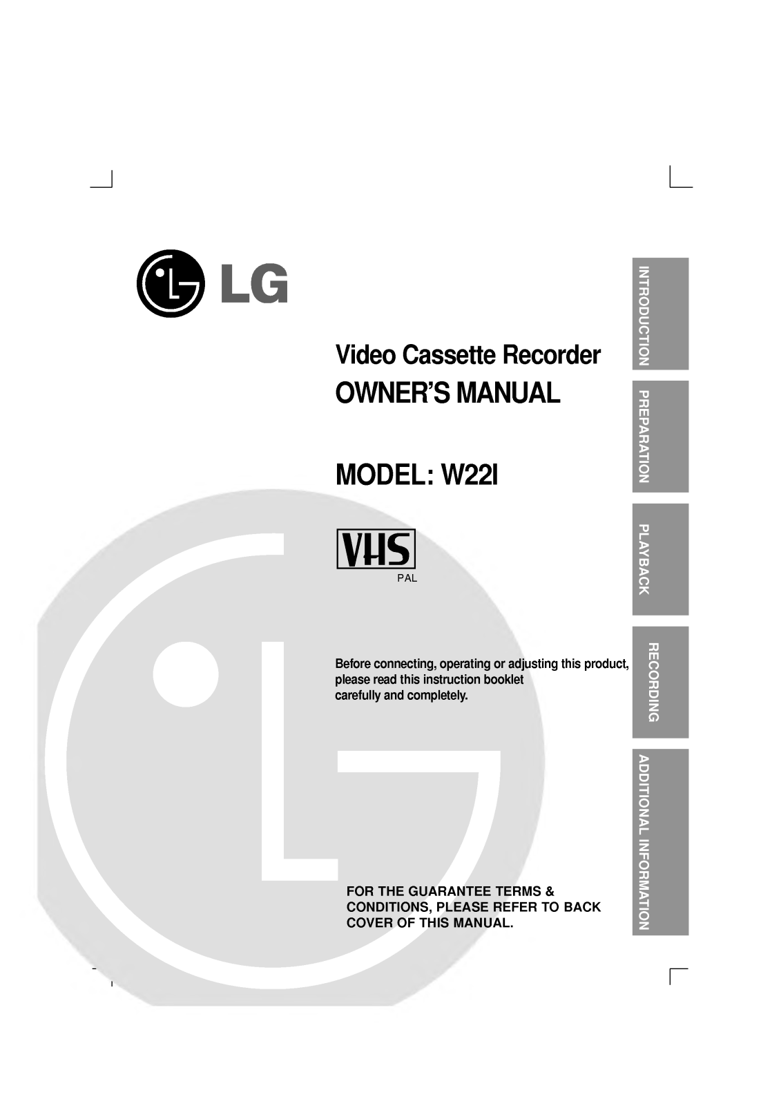 LG W22I User Manual