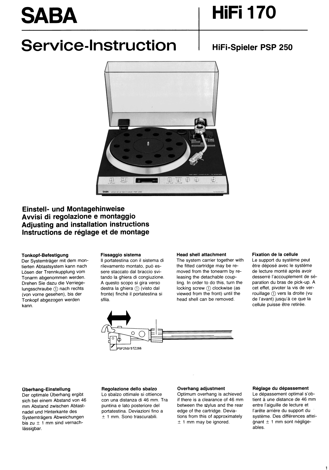 saba psp-250 User Manual