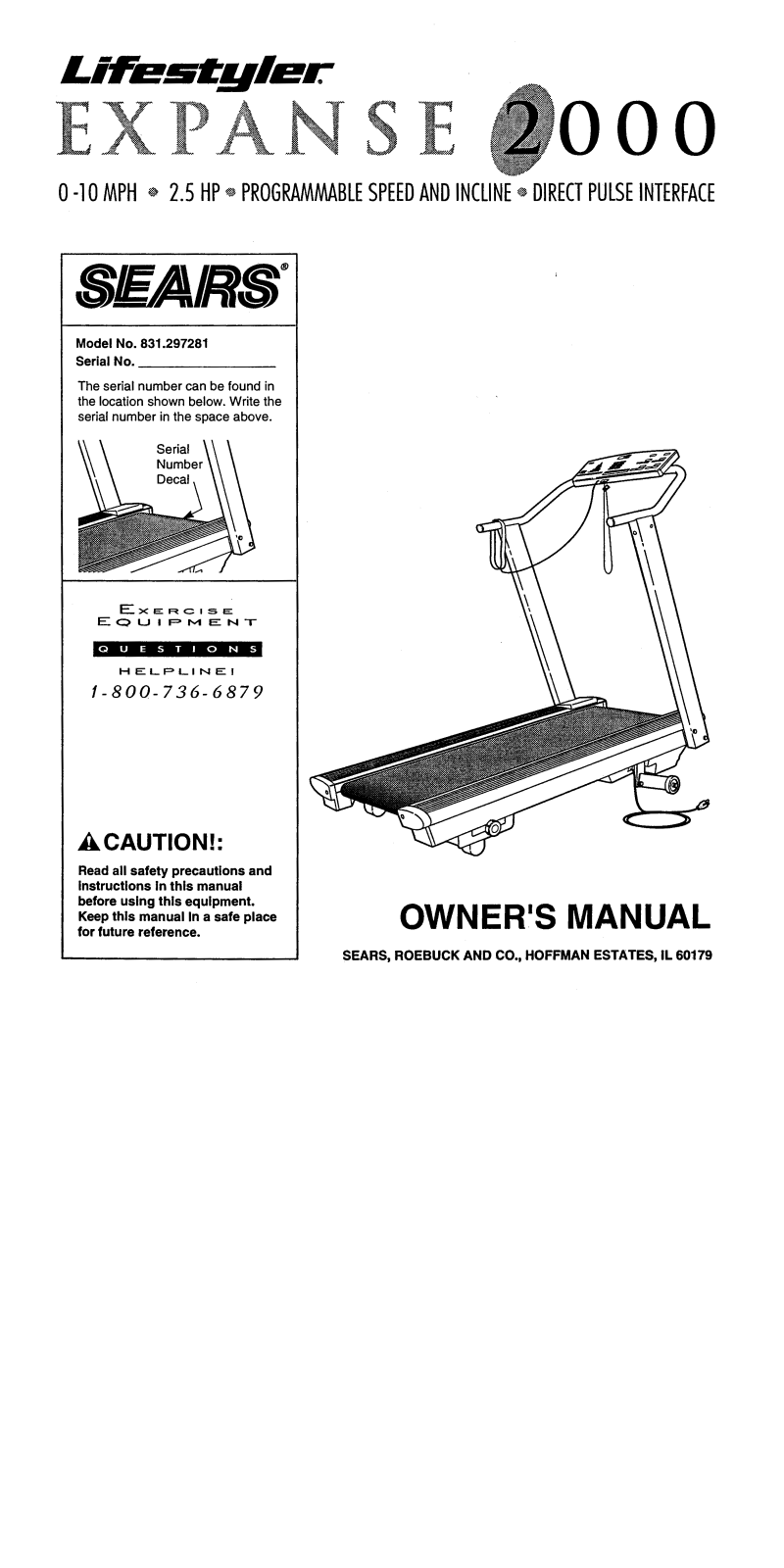 Lifestyler 831.297281 Owner's Manual