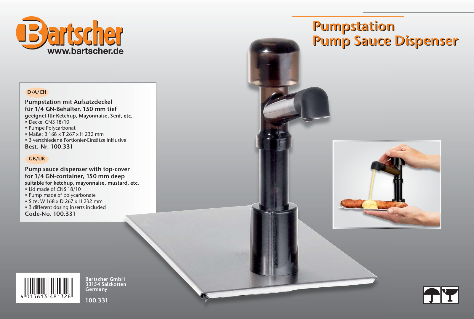 Bartscher 100331-203 User Manual