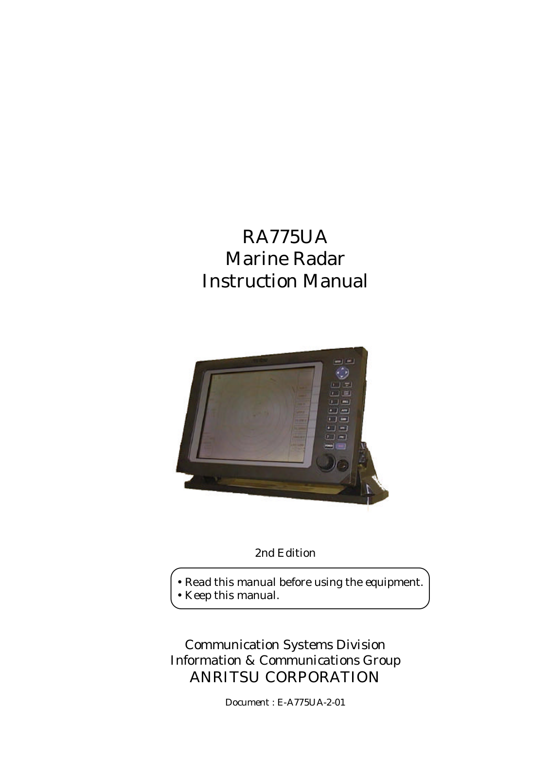 Anritsu 6DXRA775UA Users Manual