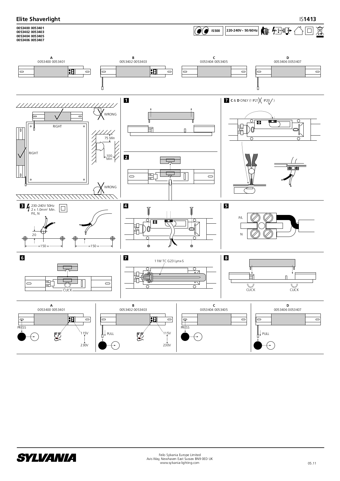 Sylvania 0053400, 0053401 Installation Instructions - ManualMachine.com