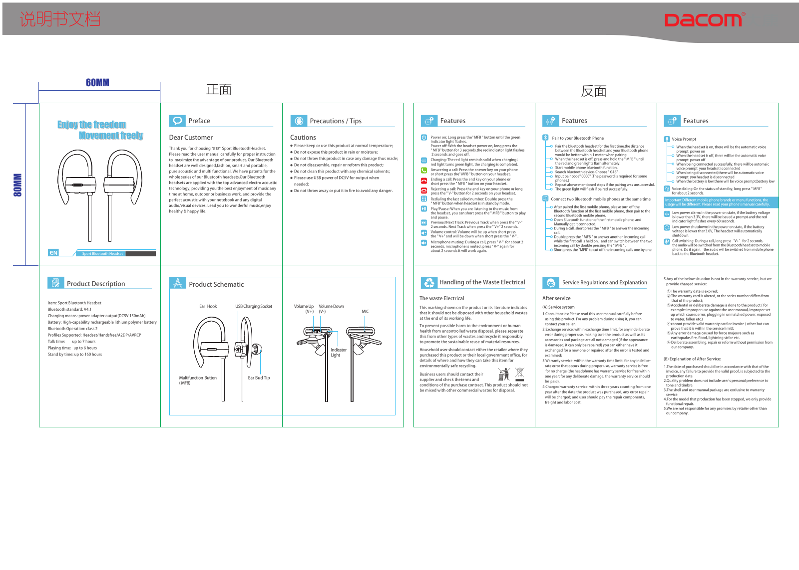 Sande Dacom Electronics G18A User Manual