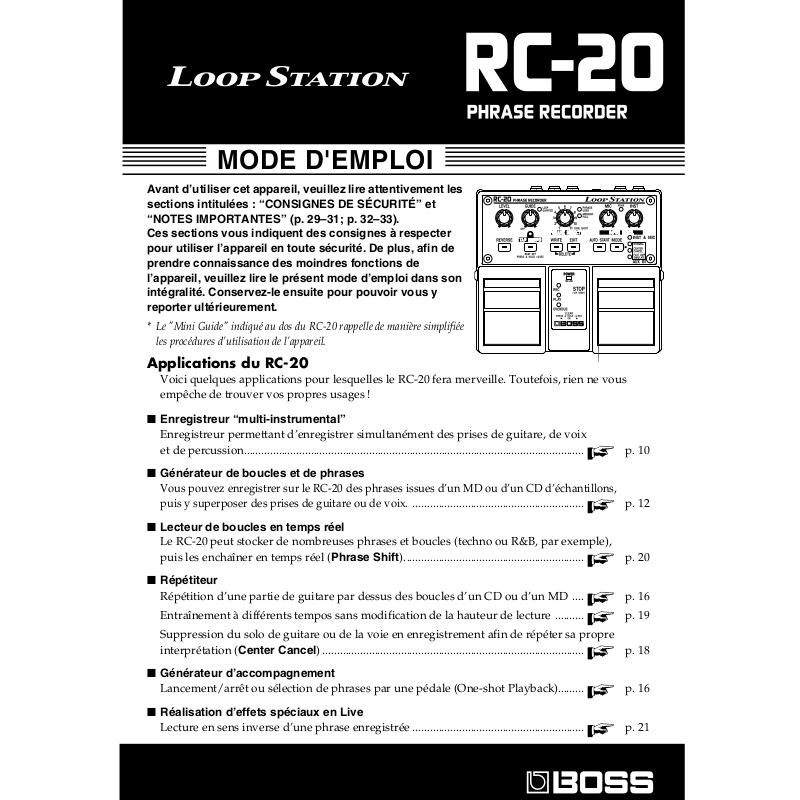 BOSS RC20 User Manual