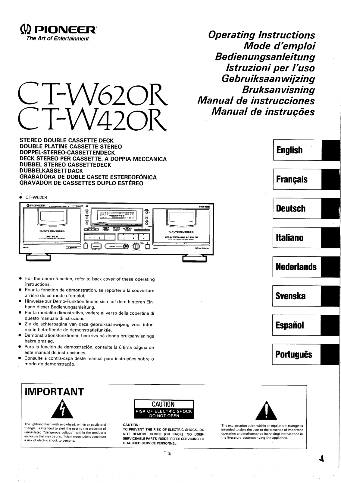 Pioneer CT-W420R Manual
