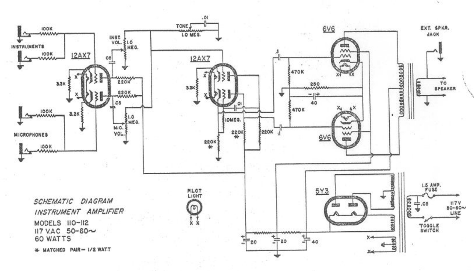 Magnatone 110 schematic