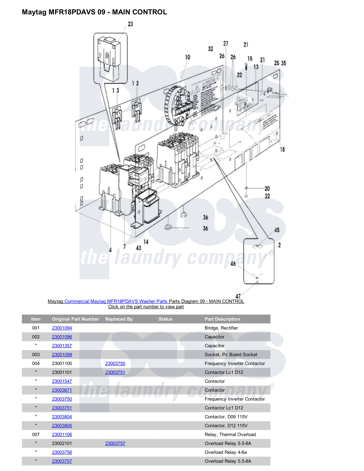 Maytag MFR18PDAVS Parts Diagram