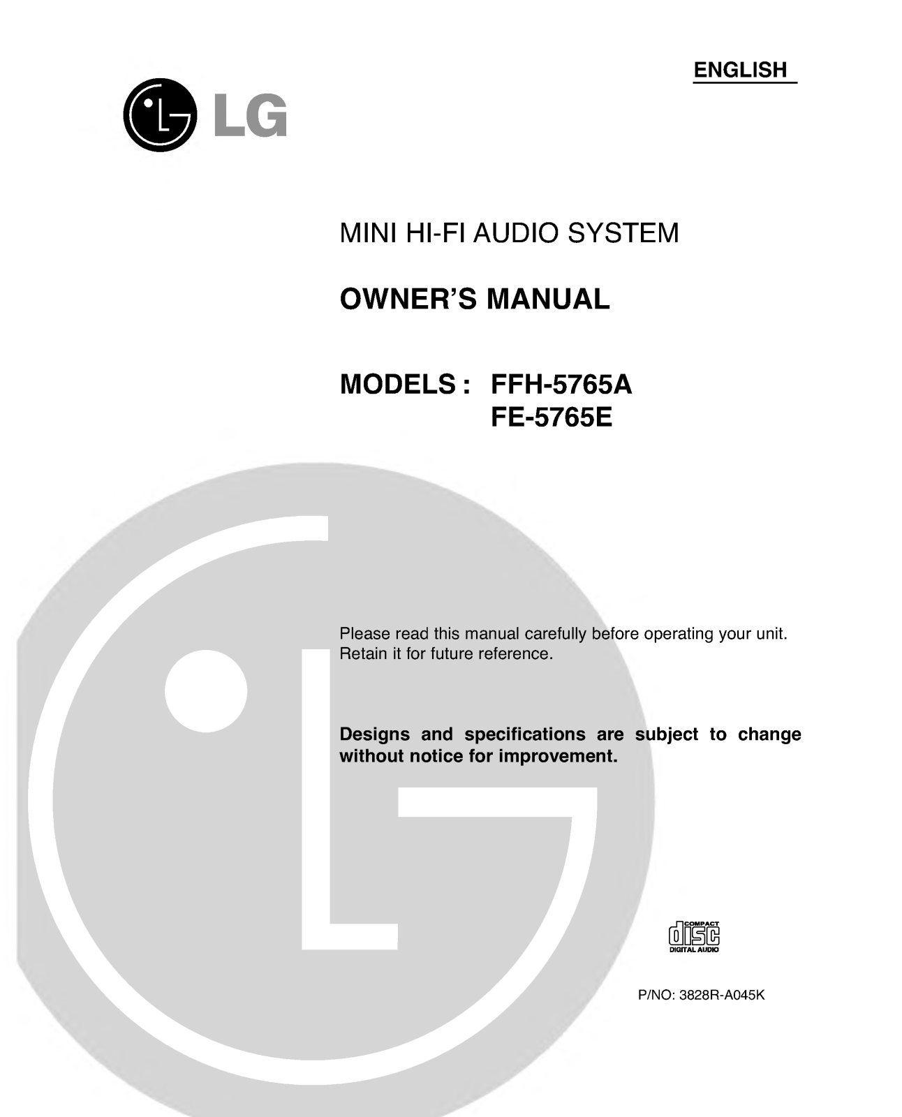 LG FFH-5765A User Manual