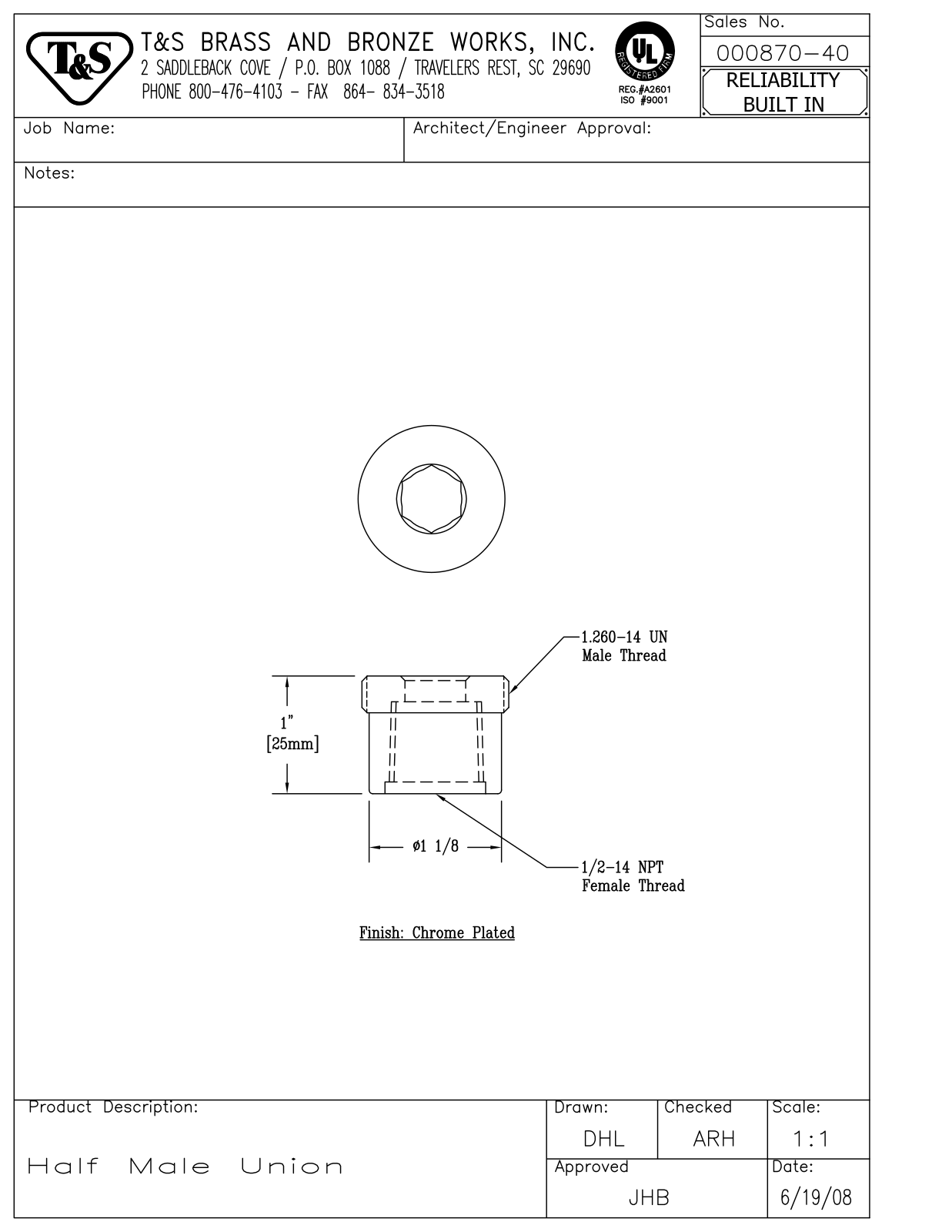 T&S Brass 000870-40 User Manual