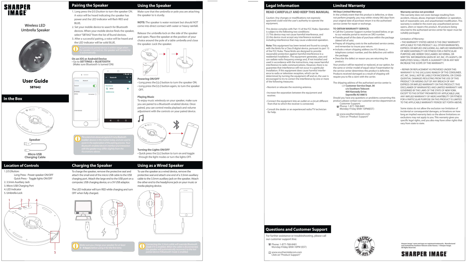 Sharper image SBT642 User Manual