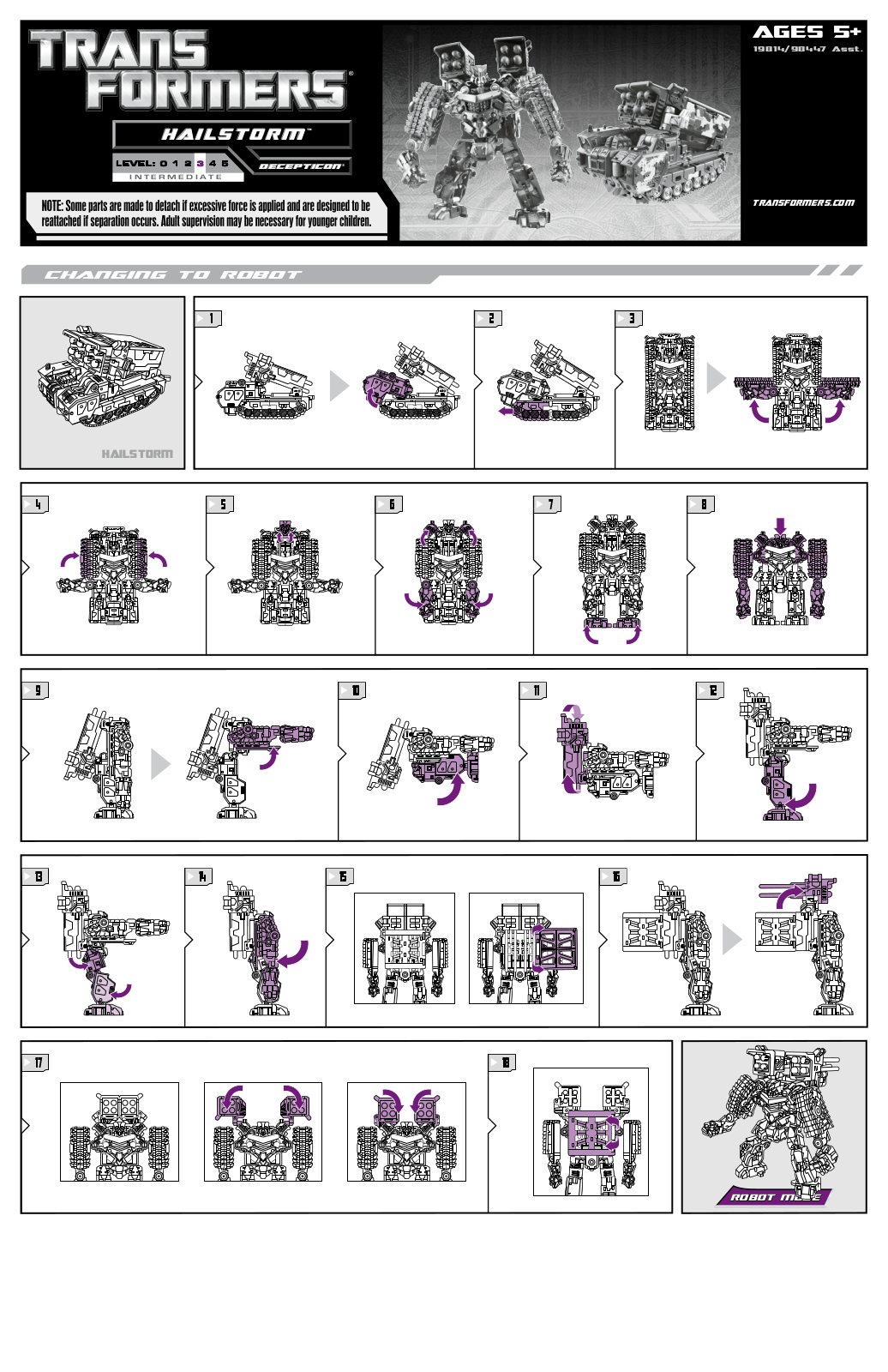 HASBRO Transformers Hailstorm User Manual