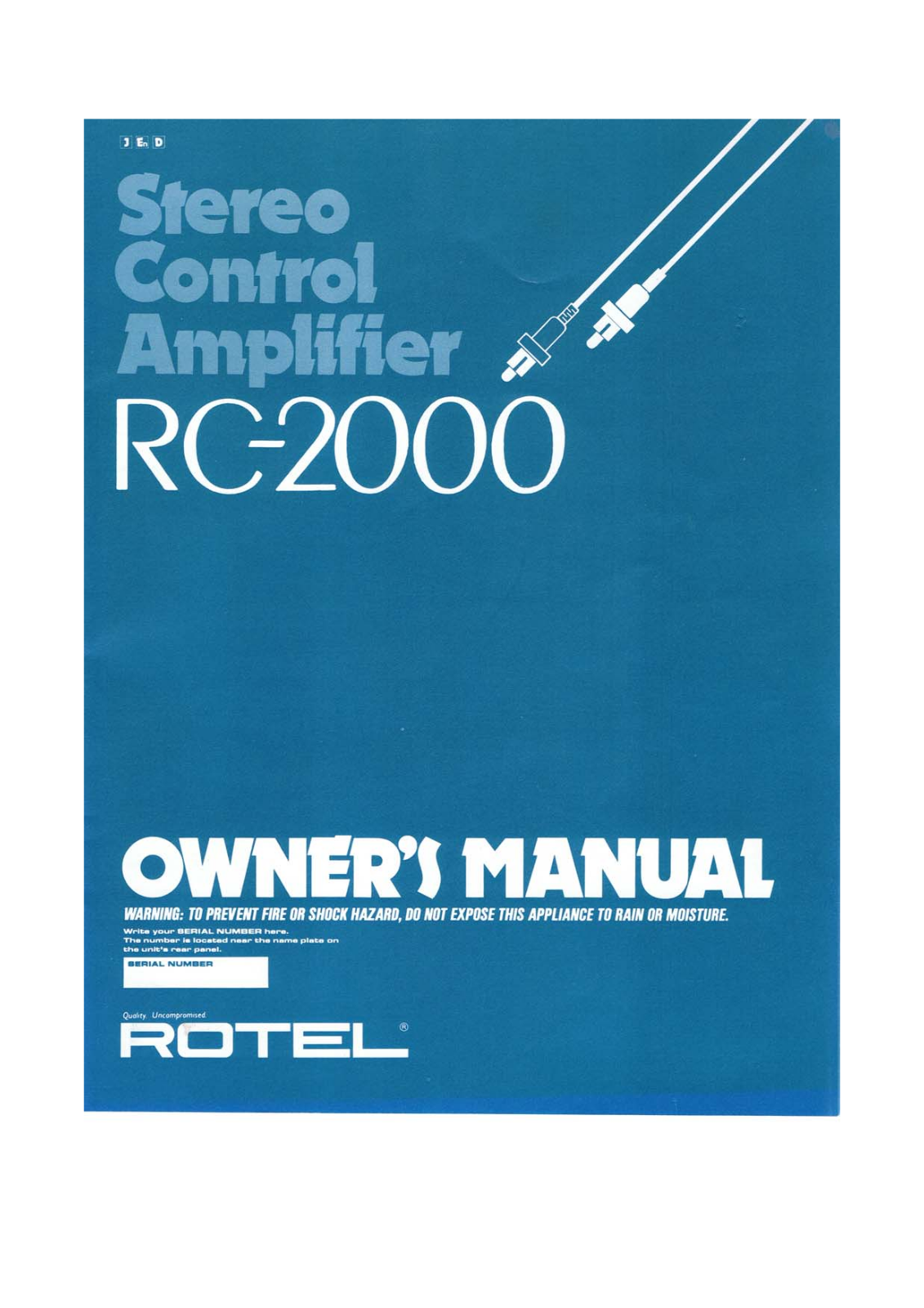 Rotel RC-2000 Owners manual