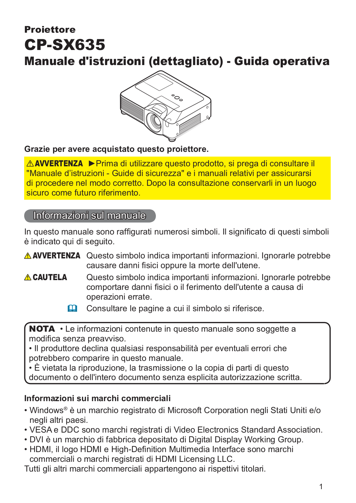 Hitachi CP-SX635W User Manual