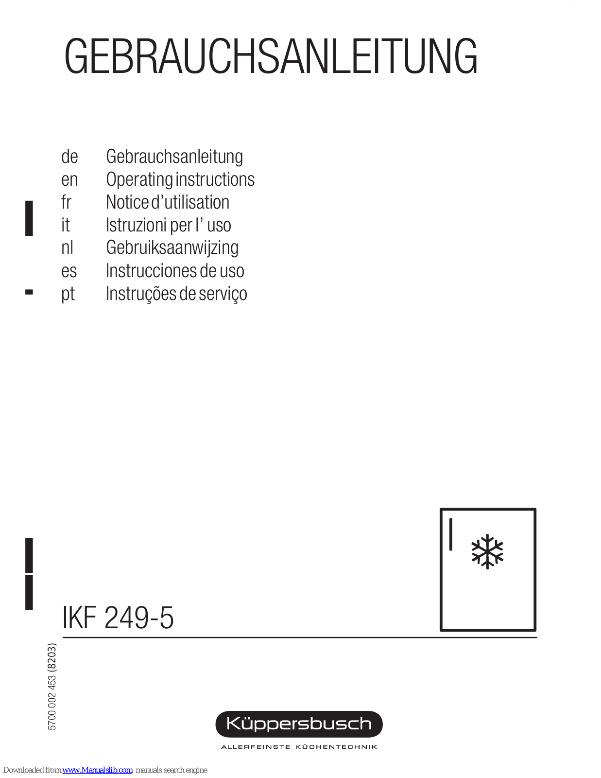 Kuppersbusch IKF 249-5 Operating Instructions Manual