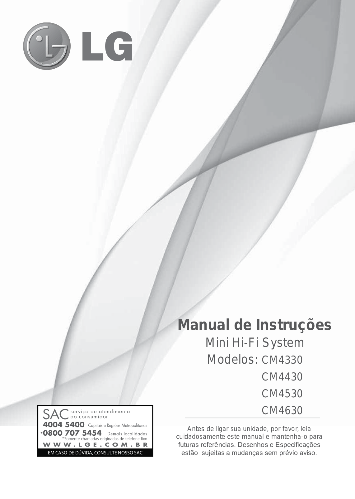 LG CM4330, CM4430 User Guide