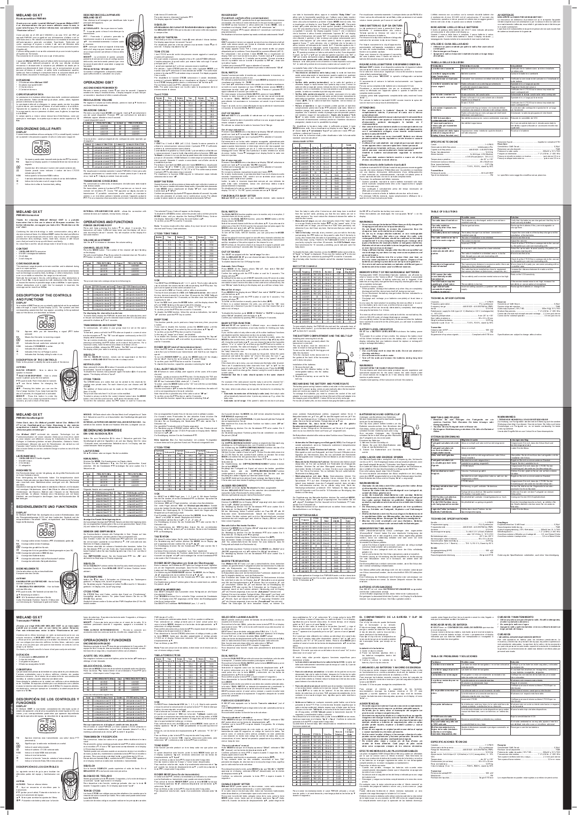 Midland G5 XT User guide