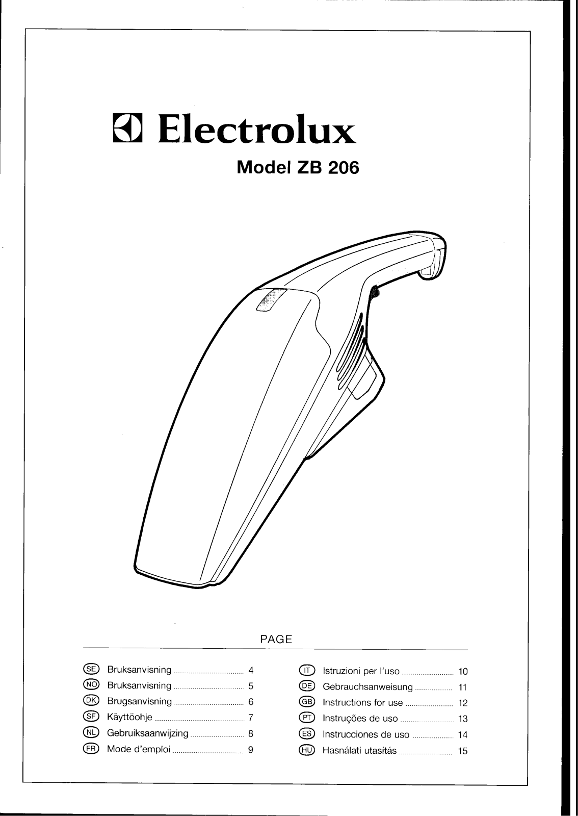 Elecrolux ZB206, ZB206 User Manual