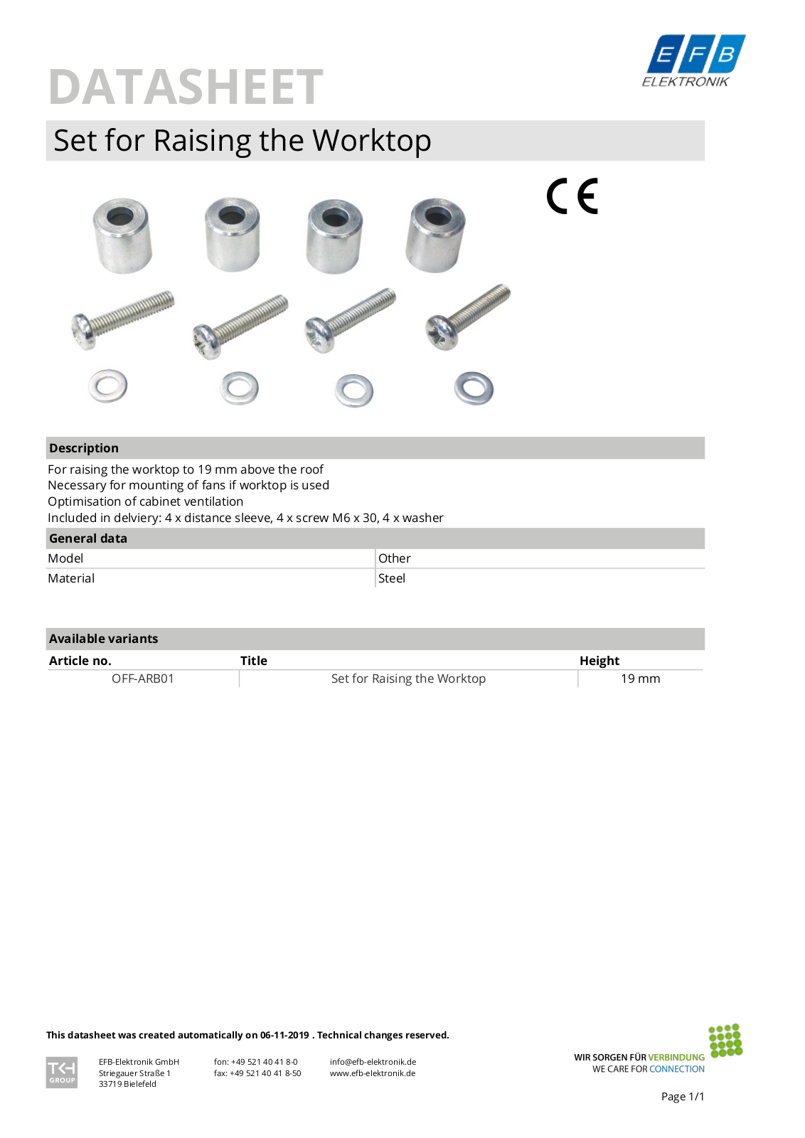 EFB-ELEKTRONIK OFF-ARB01 Datasheet - ManualMachine.com
