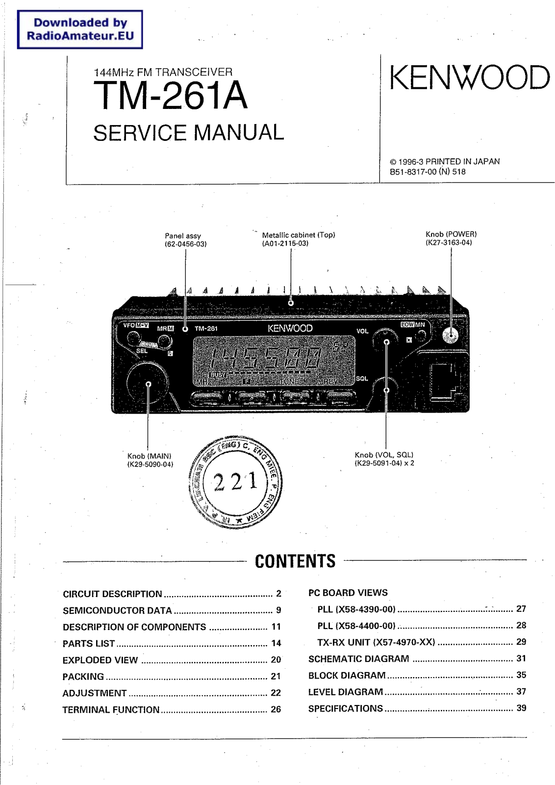 Kenwood TM261 User Manual