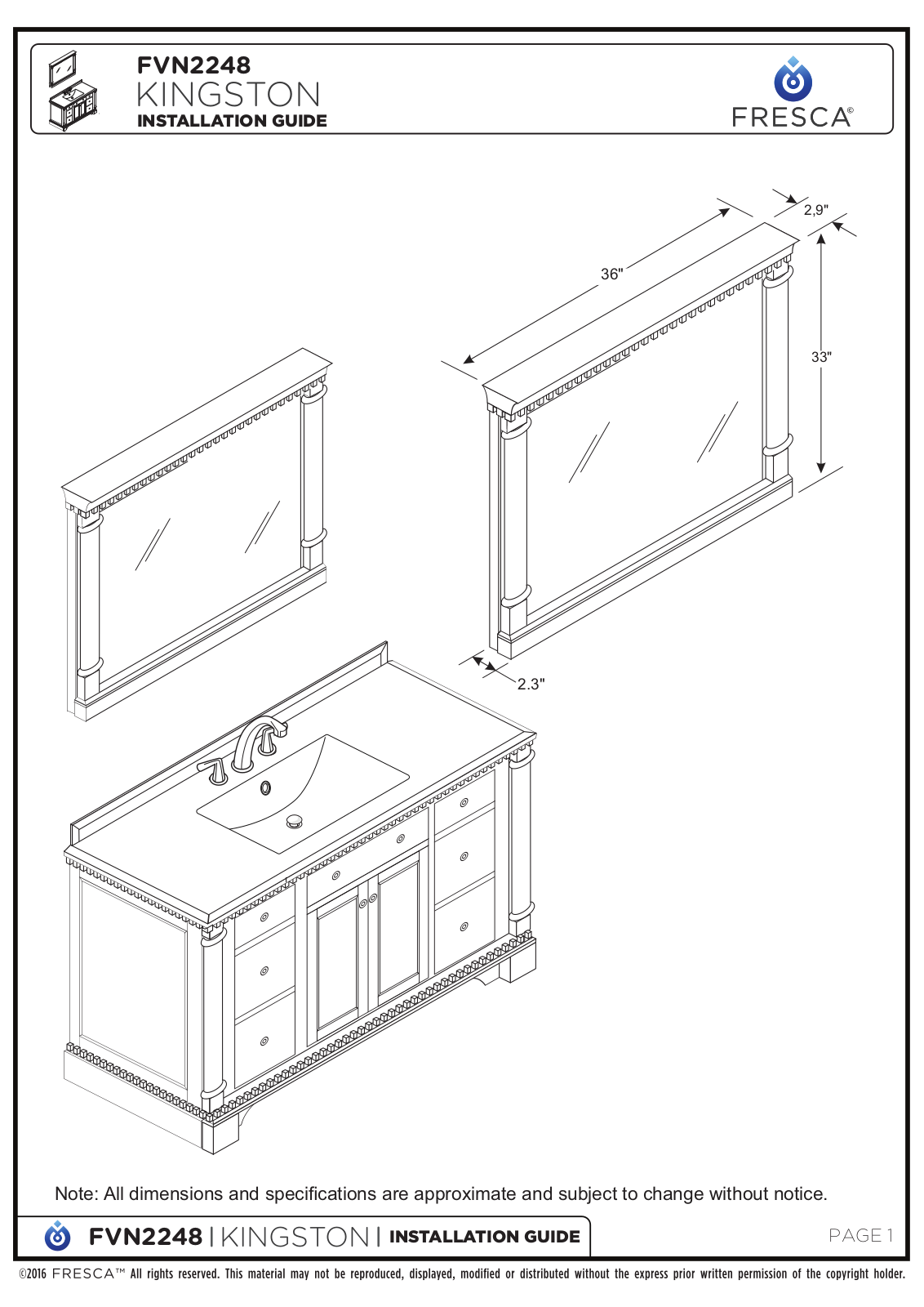 Fresca FBH1893 Installation & Assembly - ManualMachine.com