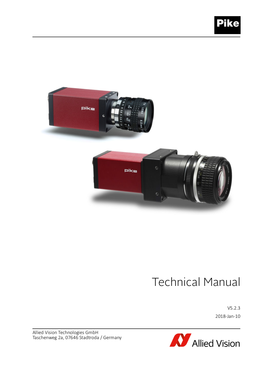 Allied Vision Technologies F-210B, F-032C, F-145C, F-145C-15fps, F-421B Technical Manual