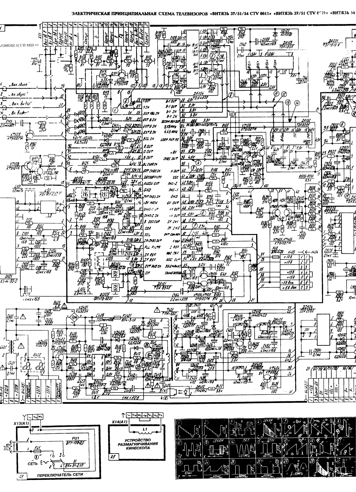 ВИТЯЗЬ 37CTV6611, 6621, 51CTV6611, 54CTV6611, 6641 Schematic