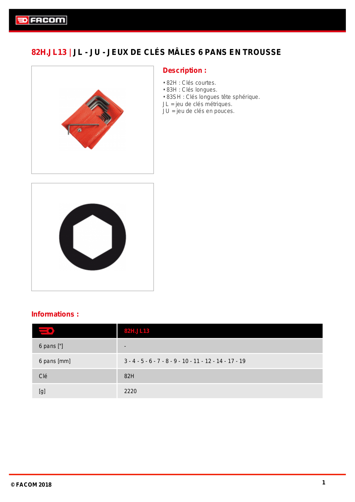 Facom 82H.JL13 Specification - ManualMachine.com