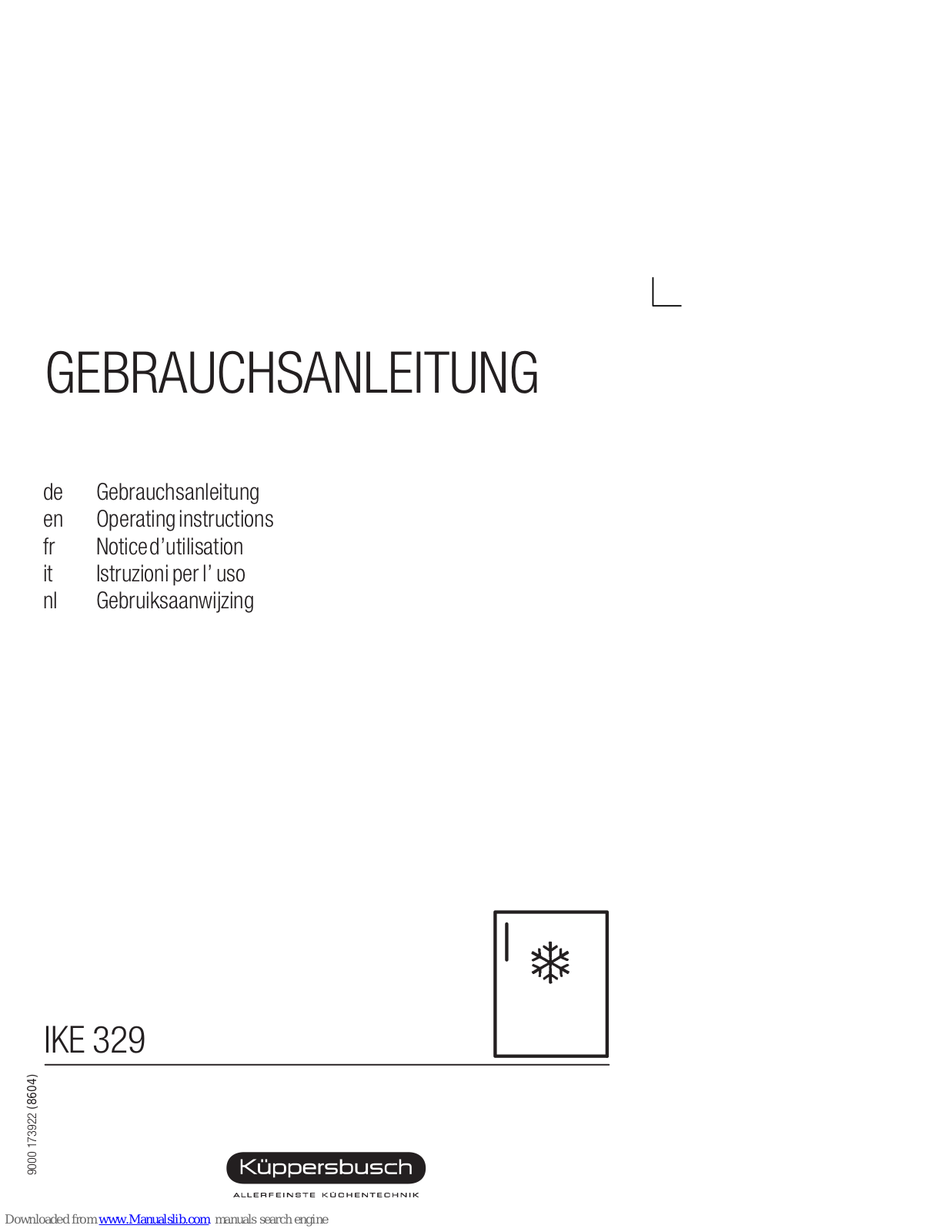 Kuppersbusch IKE 329 Operating Instructions Manual