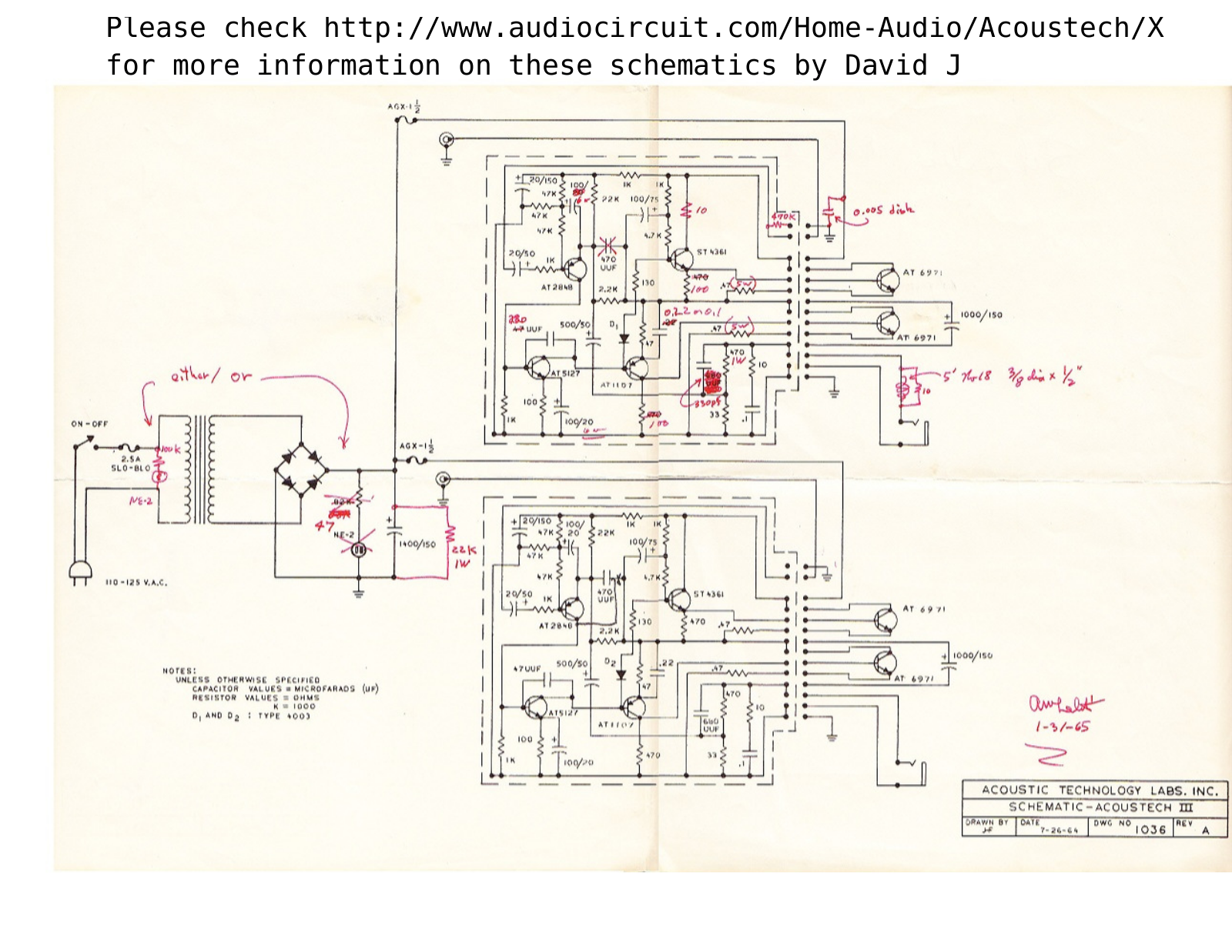 Acoustech X Schematic