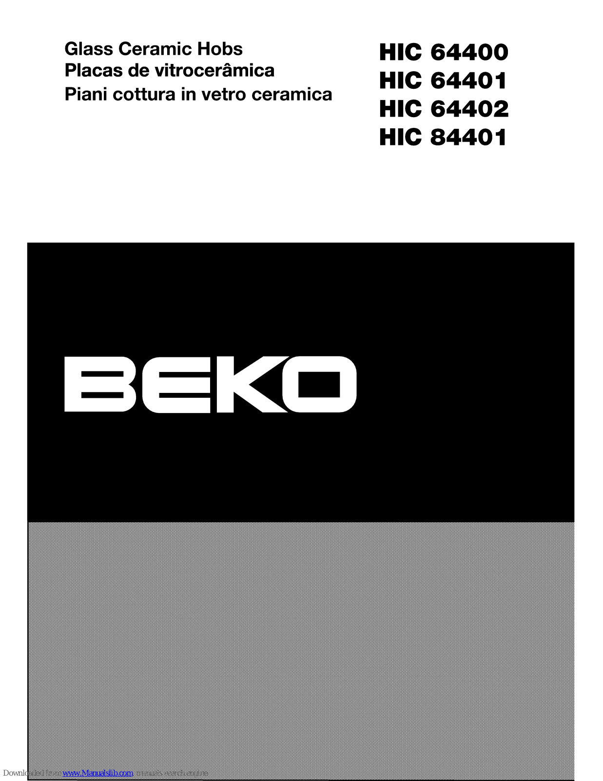 Beko HIC 64400, HIC 64402, HIC 64401, HIC 84401 User Manual