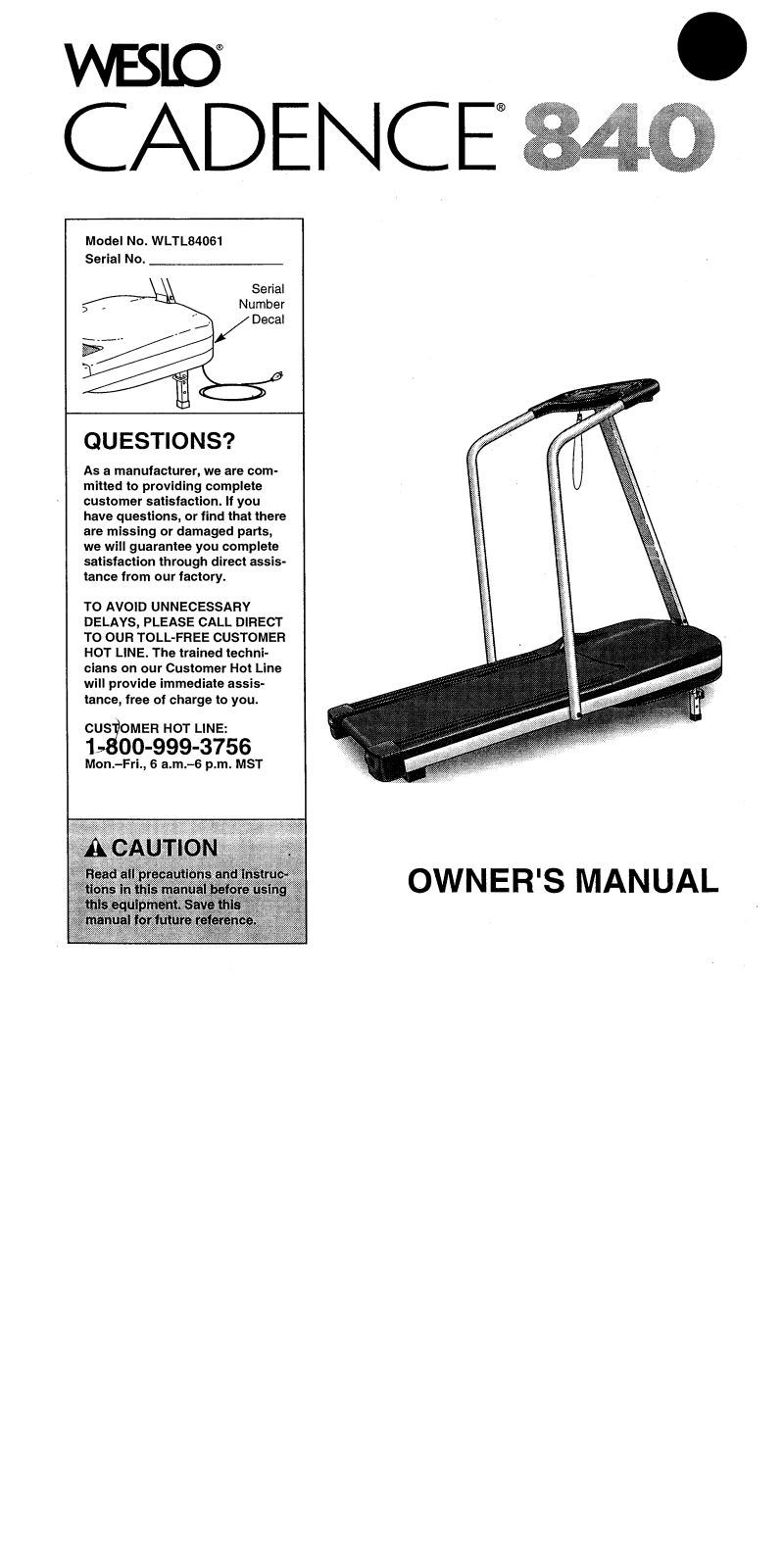 Weslo WLTL84061 Owner's Manual