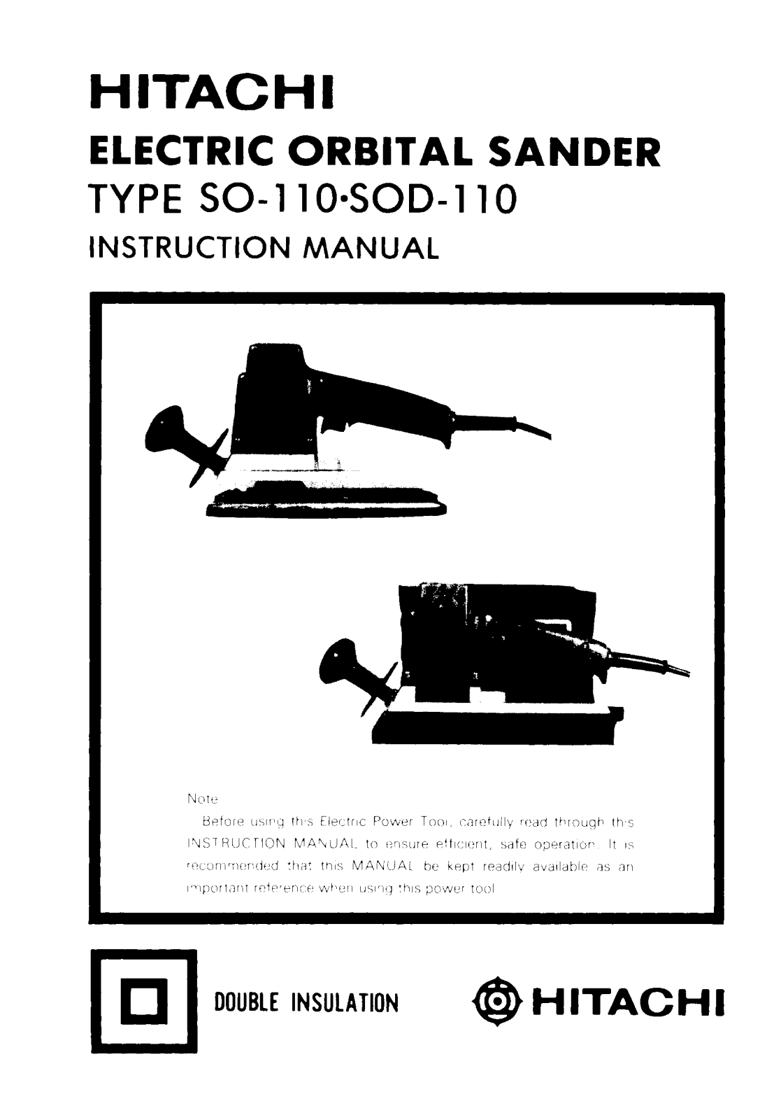 Hitachi SO110, SOD110 PARTS LIST