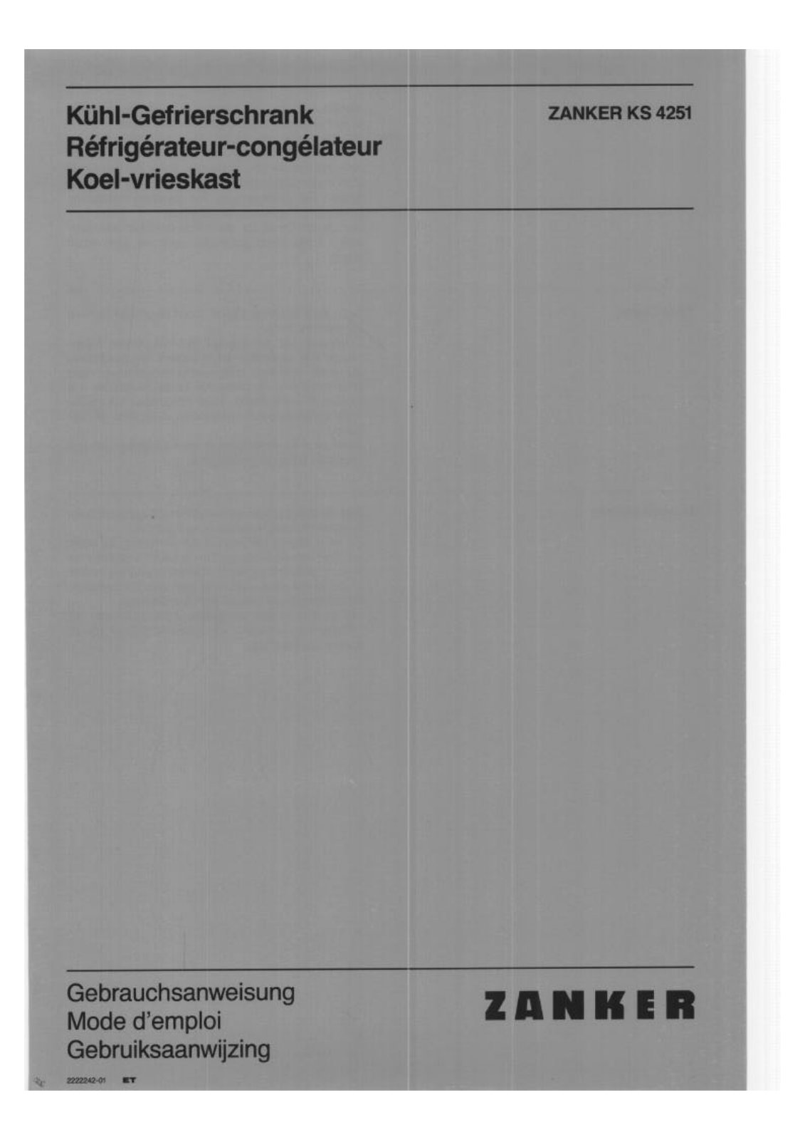 Zanker KS4251 User Manual